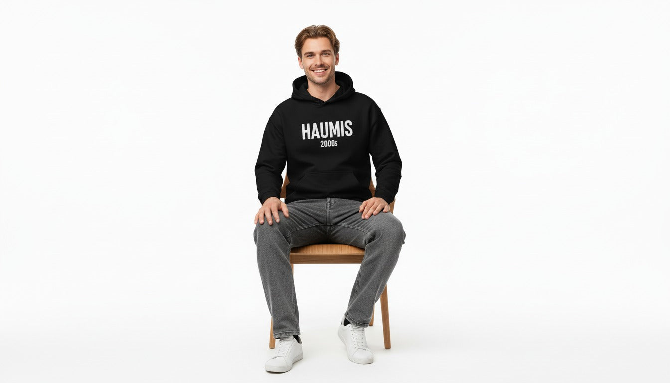HAUMIS 2000s Classic Black Hoodie