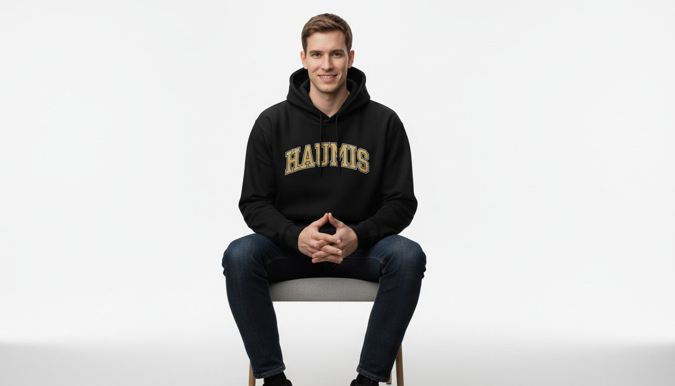 Haumis Black & Gold Hoodie – Classic Collegiate Style