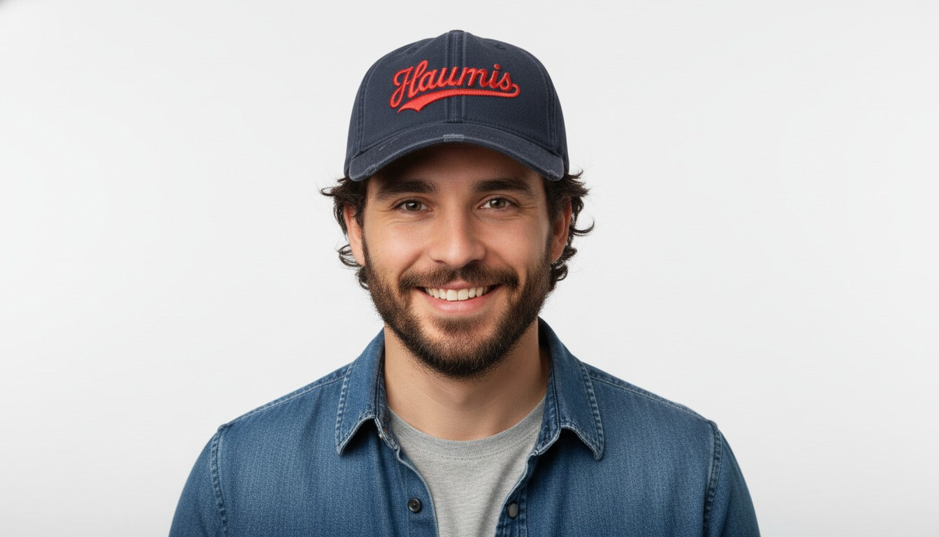 HAUMIS Navy Cap – Retro Script Edition